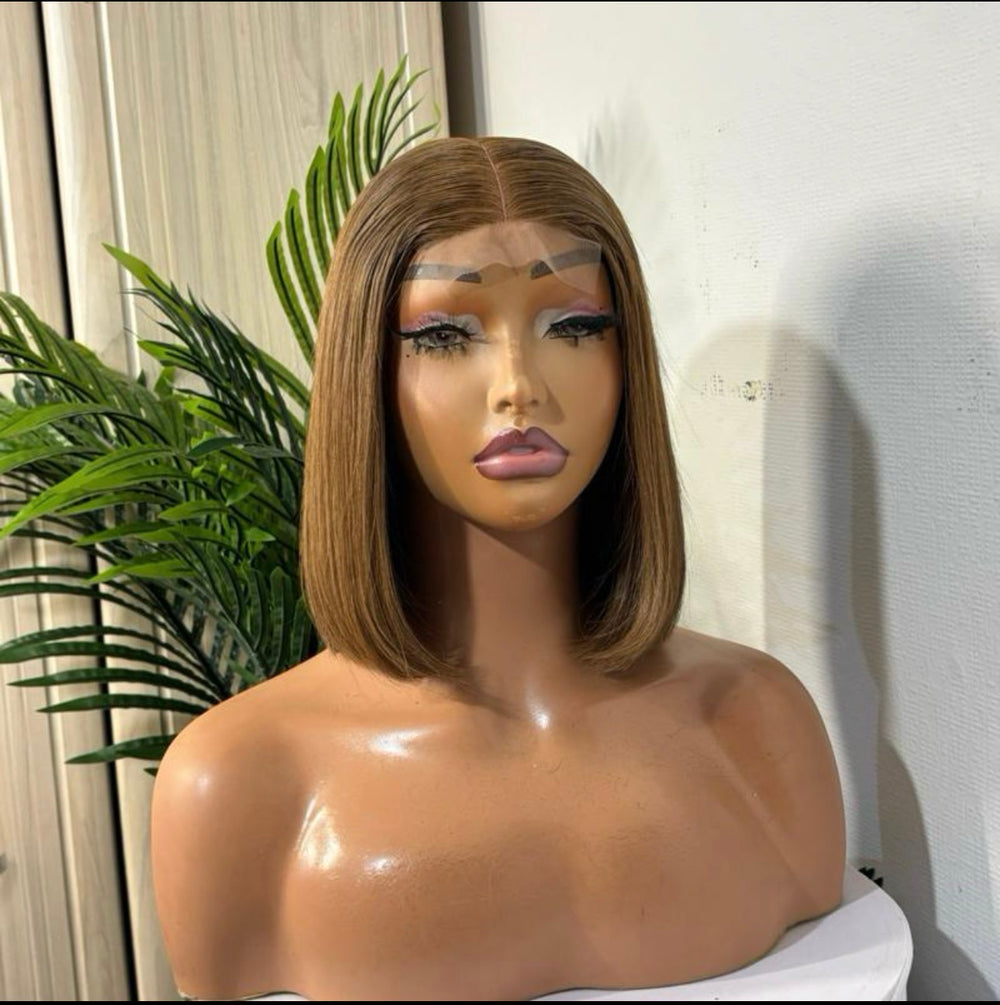 10" SDD bob  Straight Wig in Natural, Burgundy,ombré   Brown dark blond with 2x6 Closure.