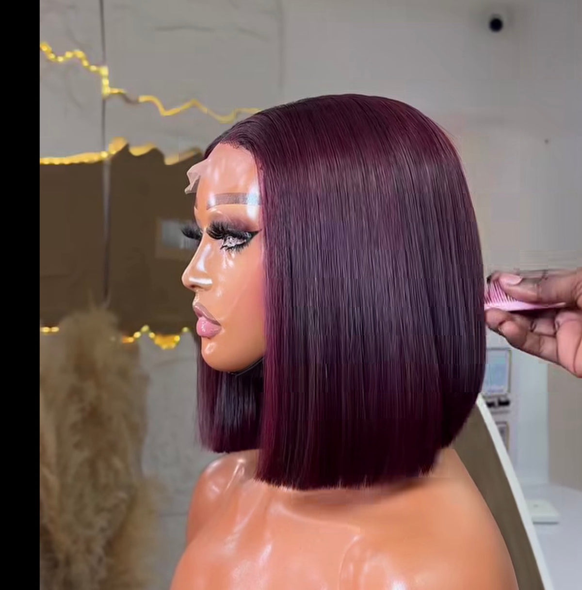 10 Dark burgundy bob wig