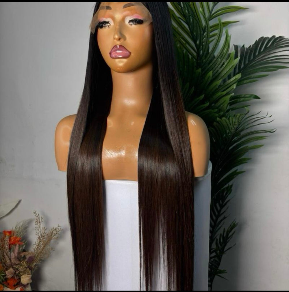26 inches SDD Vietnamese bone straight wig 300g  with 5by5 glueless closure.Luxury unit not factory wig.ombre brown
