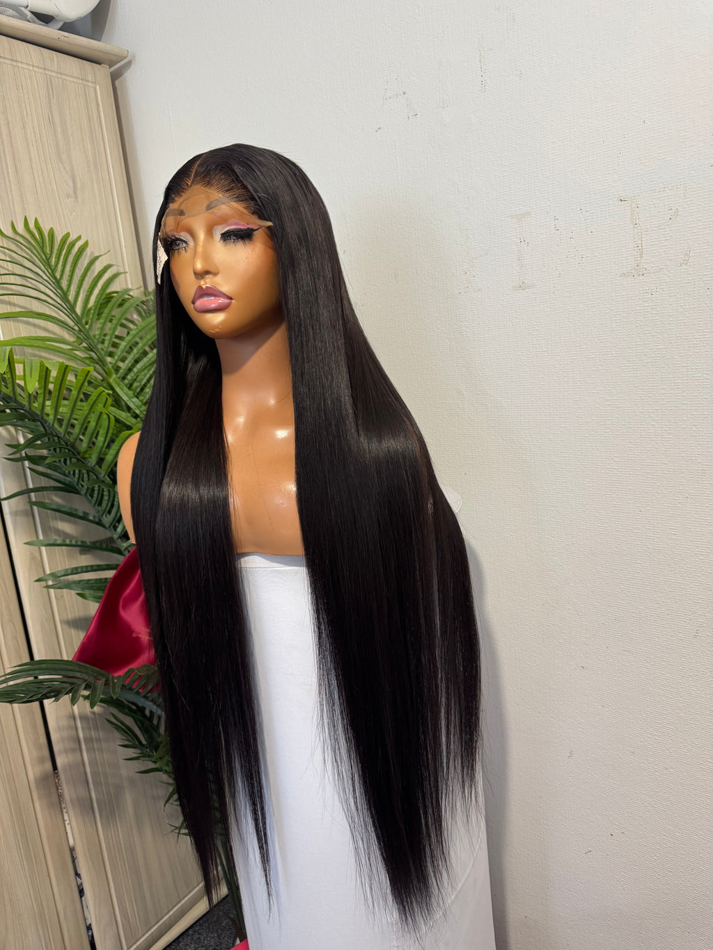 30” SDD Luxury Vietnamese bone straight Wig with 5 by 5 closure made with 3 bundles and half 350g