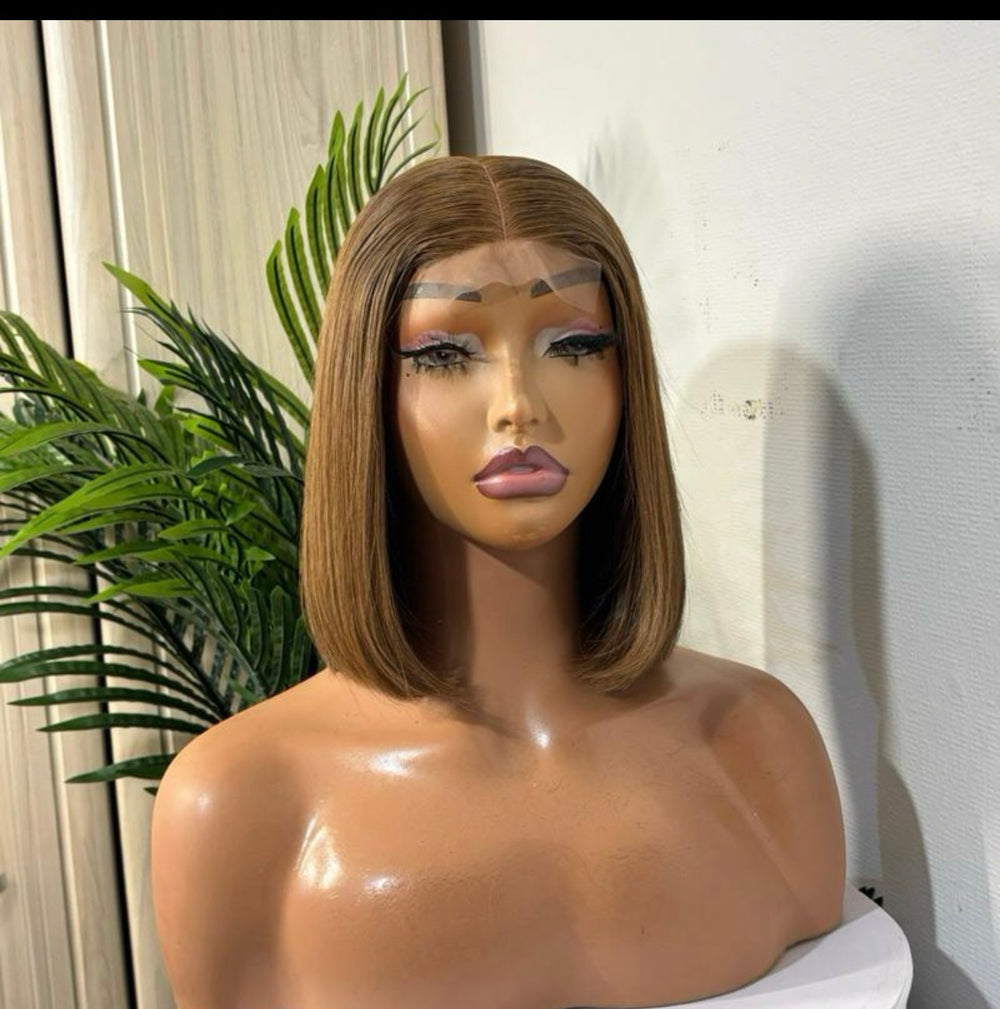 10" SDD bob  Straight Wig in Natural, Burgundy,ombré   Brown dark blond with 2x6 Closure.