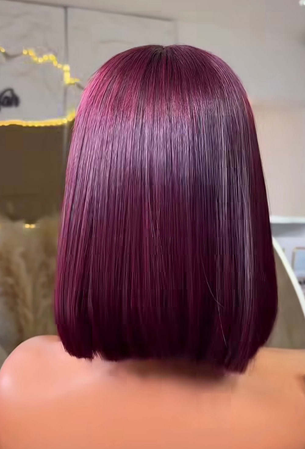 10 Dark burgundy bob wig