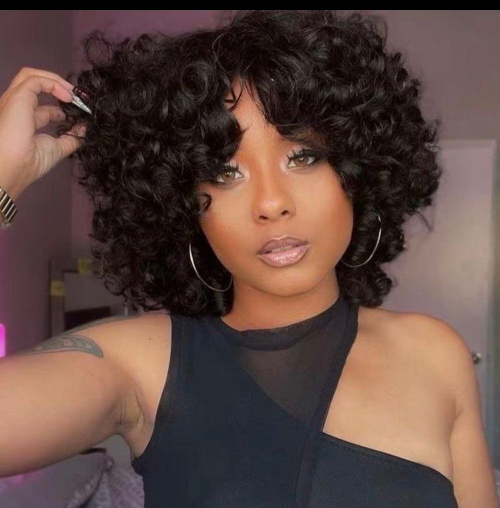 Premium Full Bouncy fringe wig