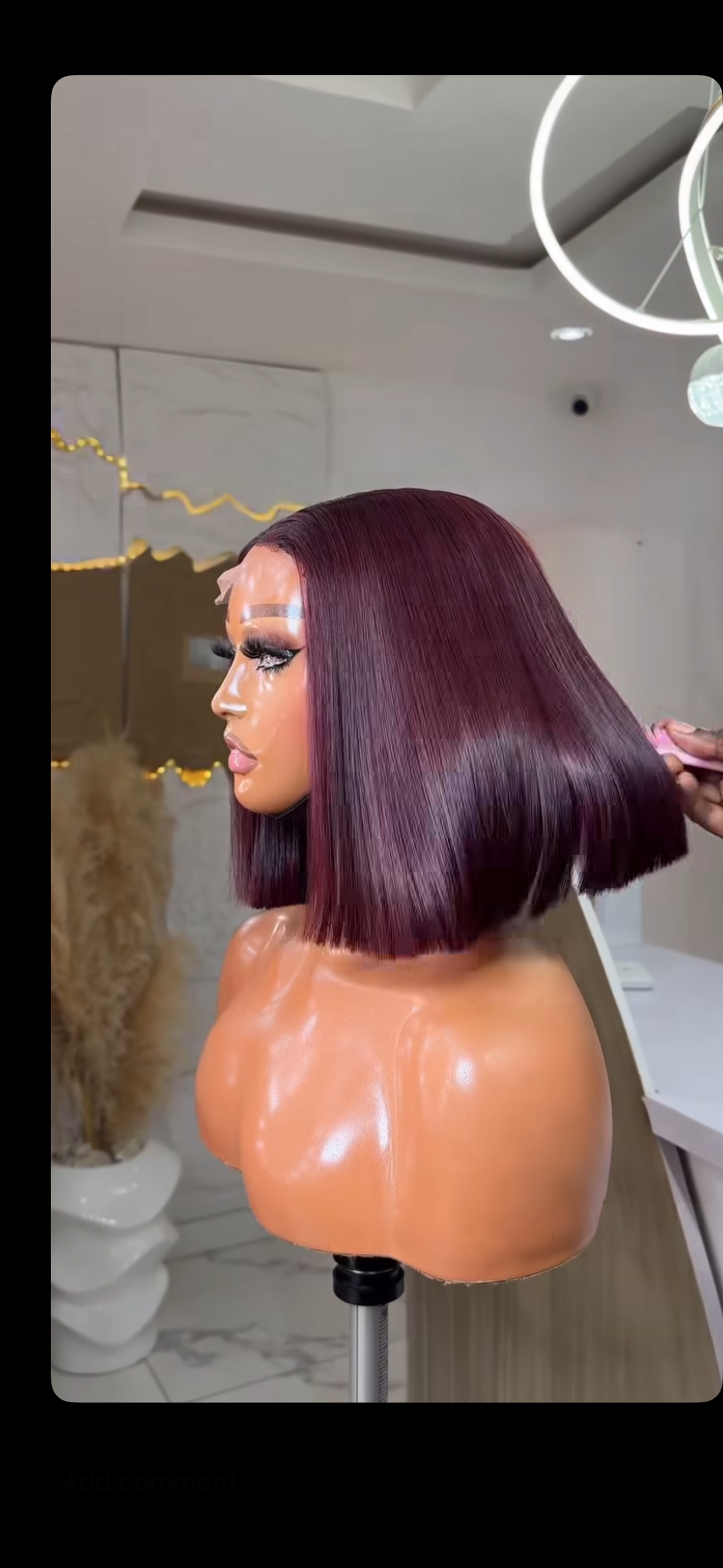 10 Dark burgundy bob wig