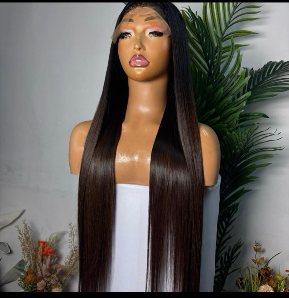 26 inches SDD Vietnamese bone straight wig 300g  with 5by5 glueless closure.Luxury unit not factory wig.ombre brown
