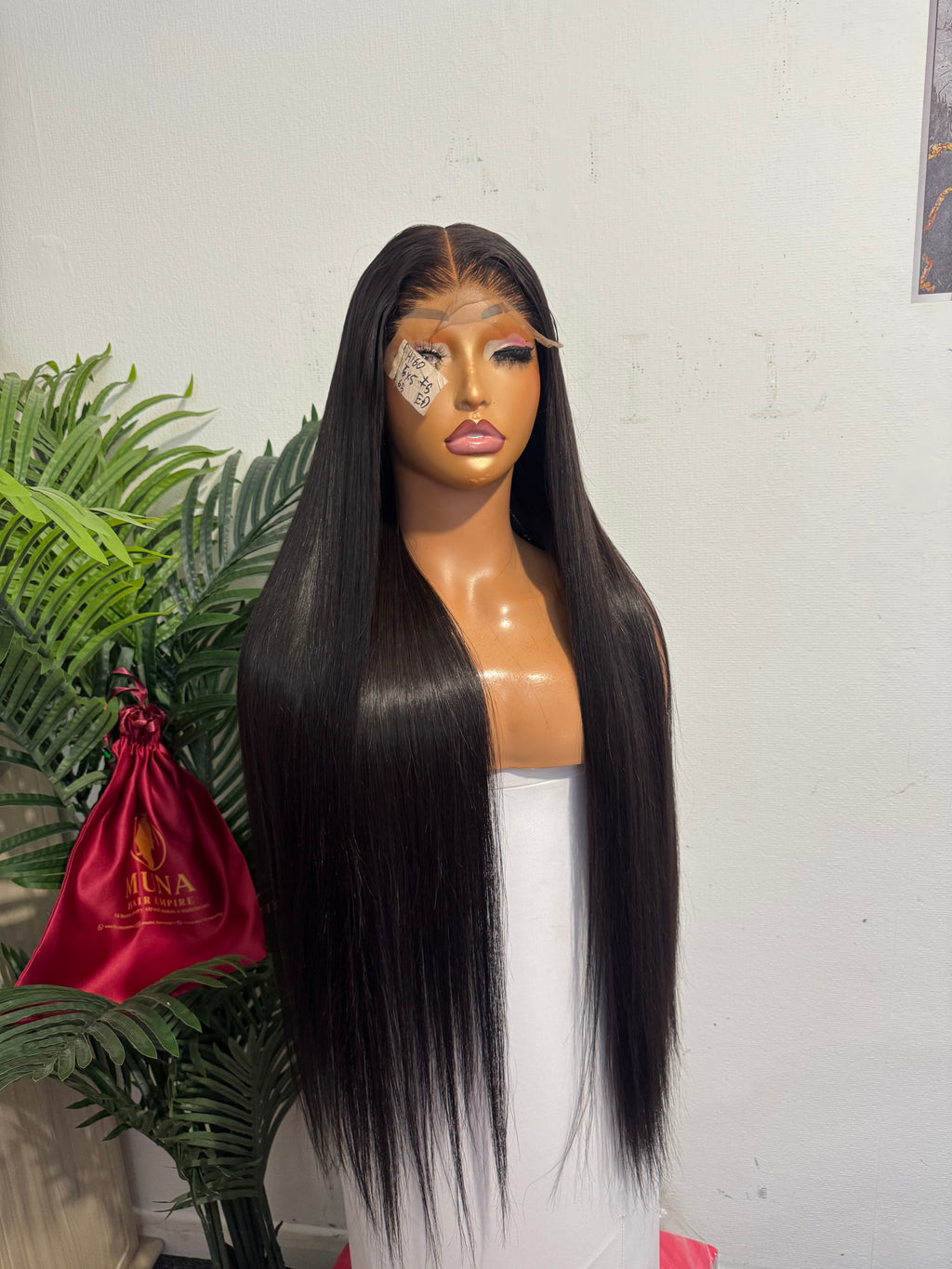 30” SDD Luxury Vietnamese bone straight Wig with 5 by 5 closure made with 3 bundles and half 350g