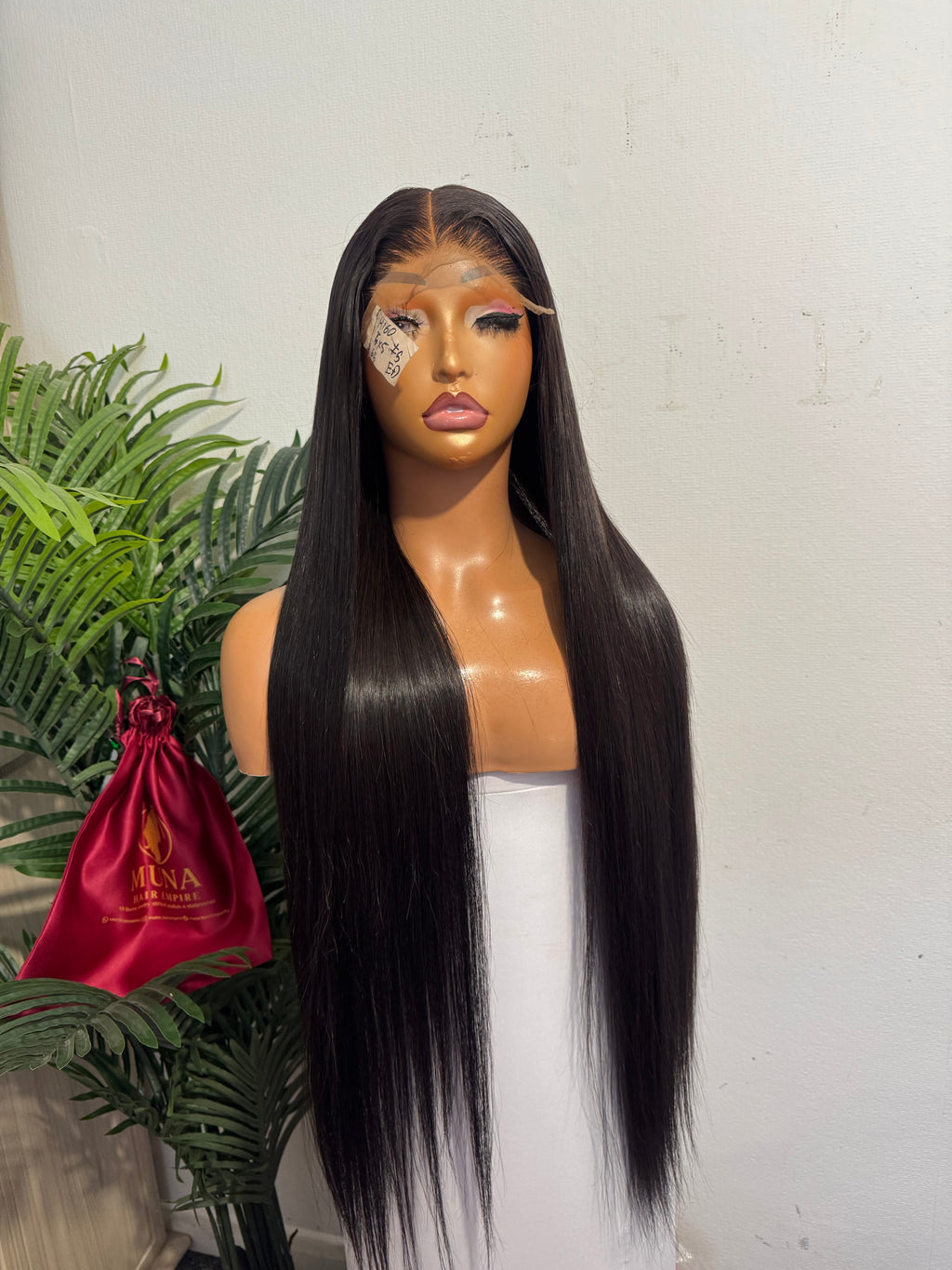 30” SDD Luxury Vietnamese bone straight Wig with 5 by 5 closure made with 3 bundles and half 350g