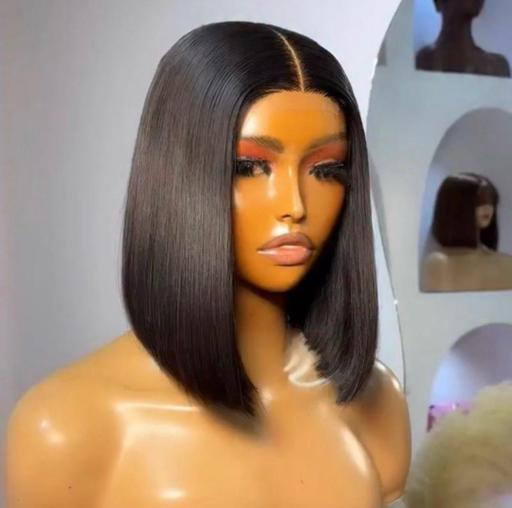 10" SDD bob  Straight Wig in Natural, Burgundy,ombré   Brown ,dark blond with 2x6 Closure.