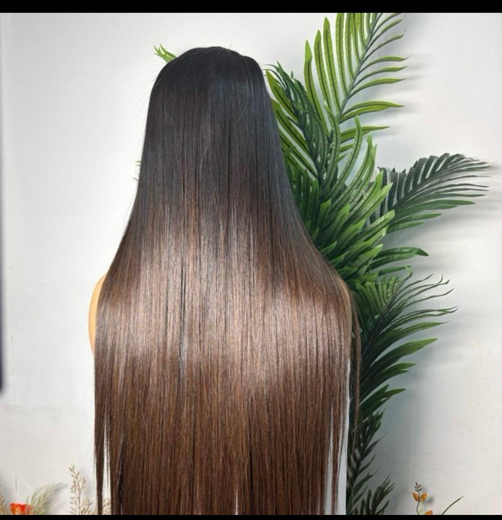 26 inches SDD Vietnamese bone straight wig 300g  with 5by5 glueless closure.Luxury unit not factory wig.ombre brown