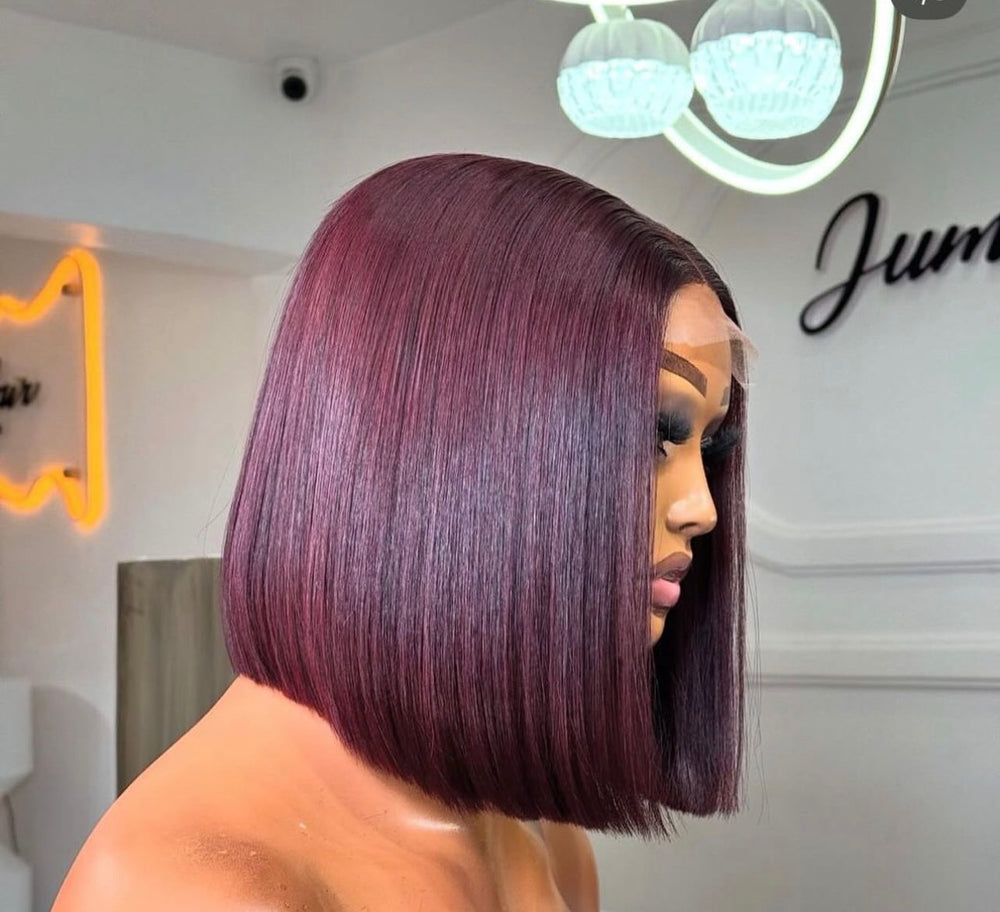 10 Dark burgundy bob wig